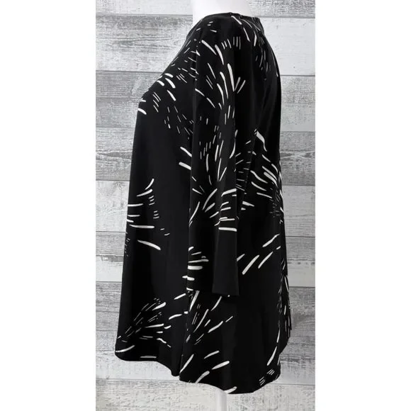 JM Collection 3/4-Sleeve Long Top, Lightweight Black Womens Sz Petite XL - Picture 4 of 10